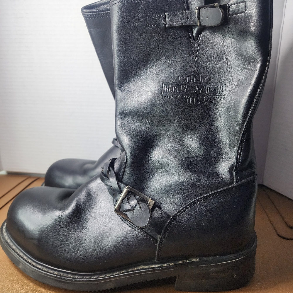 Harley Davidson Men’s Leather Motorcycle Riding Boots Size 9